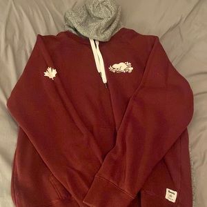 Burgundy and Grey Roots hoodie